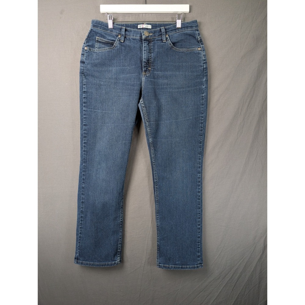 Riders by Lee Womens Blue Classic Fit Straight Leg Stretch Denim Jeans 14P